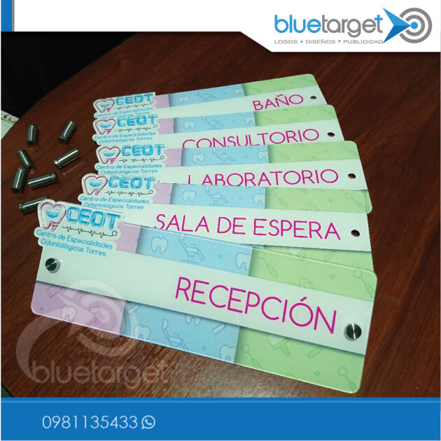 Señalética acrílico 30x10 Recepción